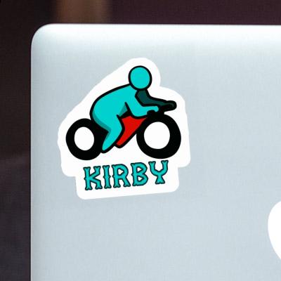 Motorbike Driver Sticker Kirby Laptop Image