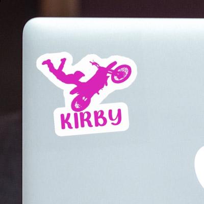 Kirby Sticker Motocross Rider Laptop Image