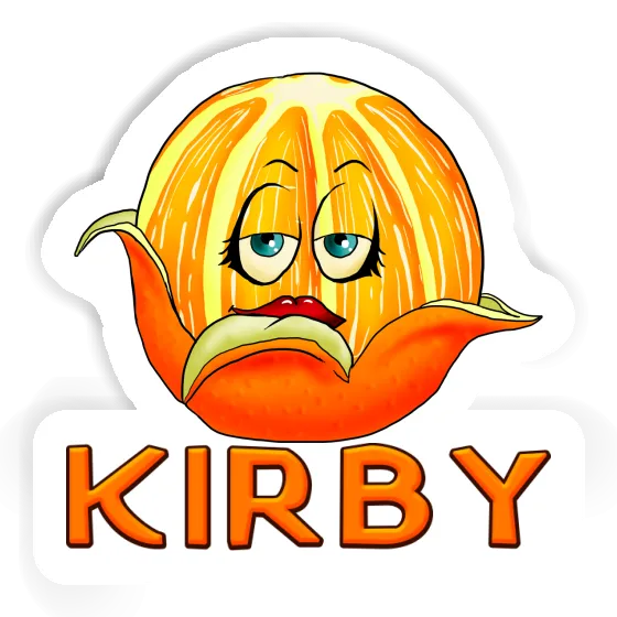 Kirby Autocollant Orange Laptop Image