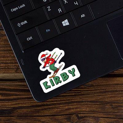 Christmas Skier Sticker Kirby Laptop Image