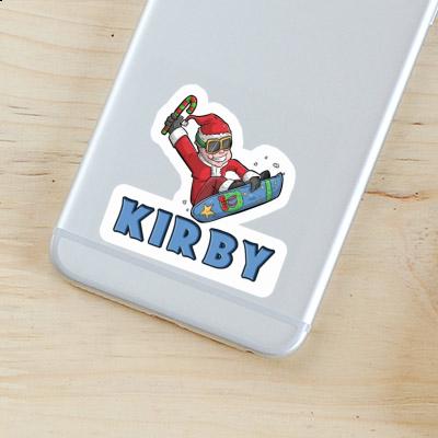 Sticker Kirby Christmas Snowboarder Laptop Image