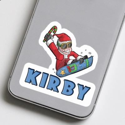 Sticker Kirby Christmas Snowboarder Laptop Image