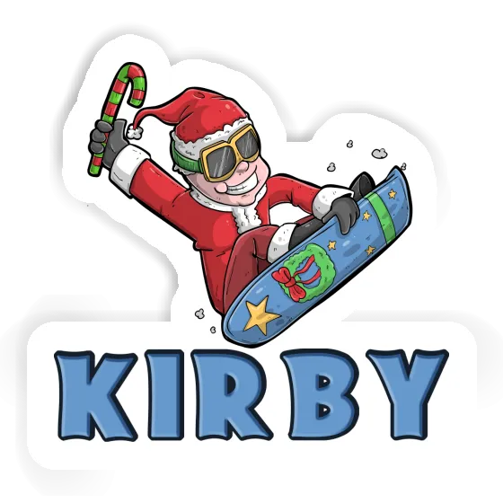 Sticker Kirby Christmas Snowboarder Gift package Image