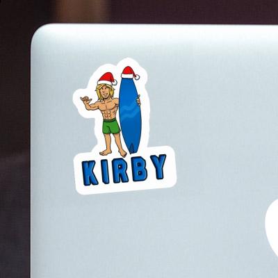 Kirby Sticker Christmas Surfer Laptop Image