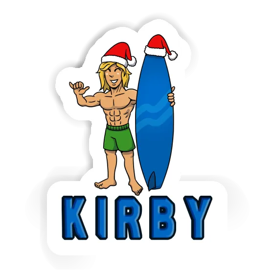 Kirby Sticker Christmas Surfer Gift package Image