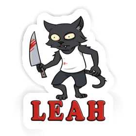 Leah Autocollant Chat psychopathe Image