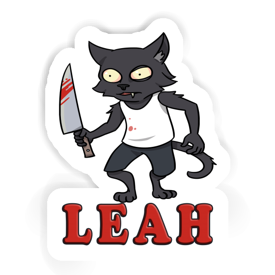 Leah Autocollant Chat psychopathe Laptop Image