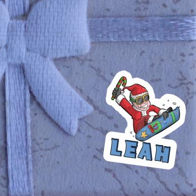 Snowboarder de Noël Autocollant Leah Notebook Image