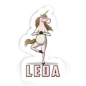 Autocollant Leda Licorne de yoga Image