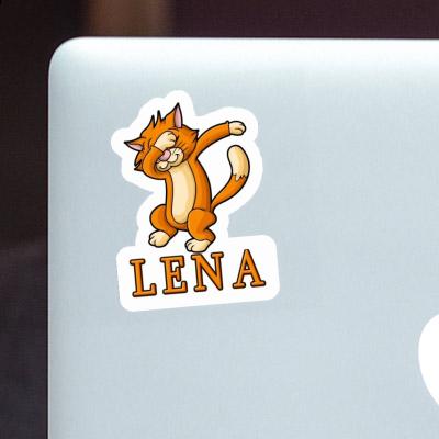 Lena Sticker Dabbing Cat Laptop Image