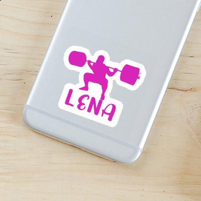 Lena Sticker Weightlifter Laptop Image