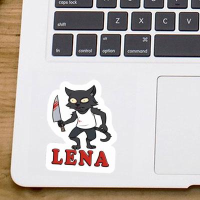 Lena Sticker Psycho Cat Notebook Image