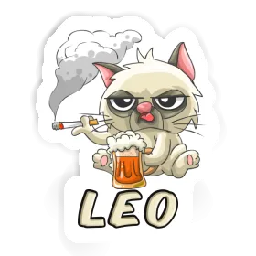 Léo Sticker Smoking Cat Image