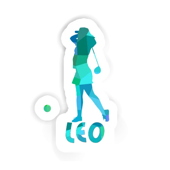 Leo Sticker Golfer Laptop Image