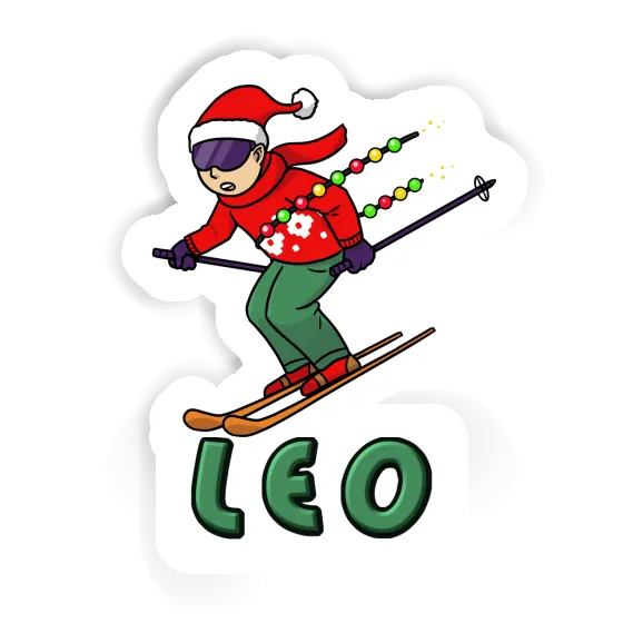 Skieur de Noël Autocollant Léo Laptop Image