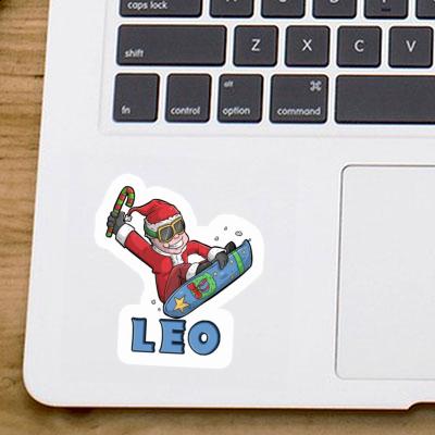 Léo Autocollant Snowboarder de Noël Notebook Image
