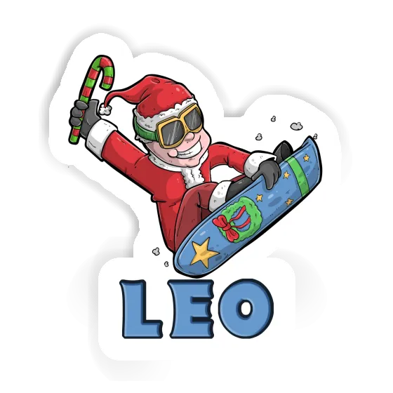 Léo Autocollant Snowboarder de Noël Image