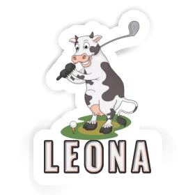 Leona Sticker Golf Cow Image