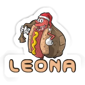 Christmas Hot Dog Sticker Leona Image