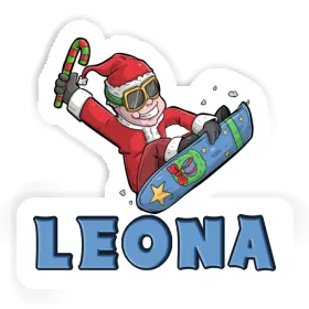 Leona Sticker Christmas Snowboarder Image