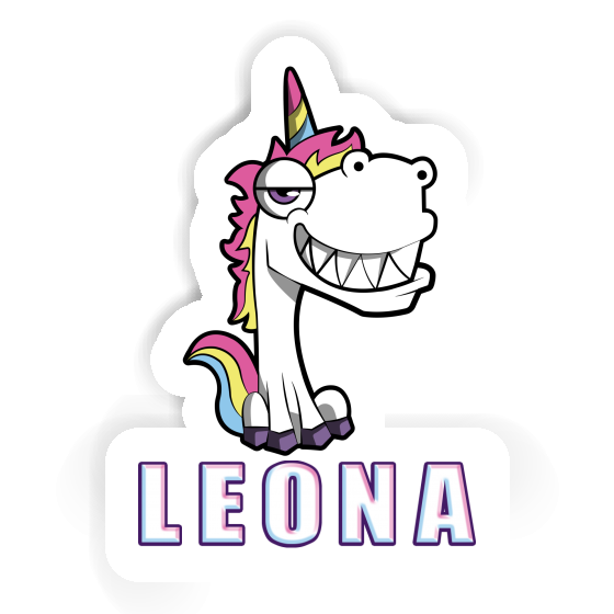 Sticker Leona Grinning Unicorn Gift package Image