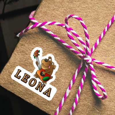 Leona Sticker Guitar Dog Notebook Leona Sticker Guitar Dog Gift package Image