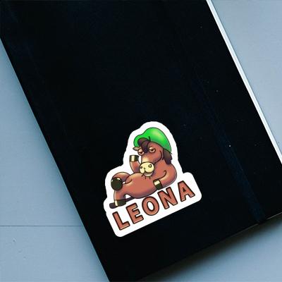 Sticker Leona Lying horse Gift package Image