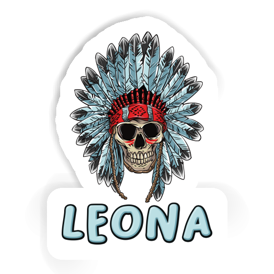 Autocollant Tête de mort indien Leona Laptop Image