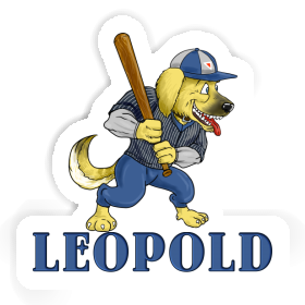 Baseball-Hund Aufkleber Leopold Image