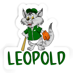 Sticker Leopold Baseball Cat Image