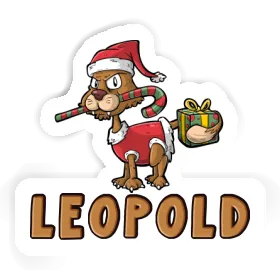 Leopold Sticker Christmas Cat Image