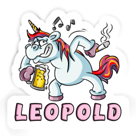 Sticker Leopold Party-Einhorn Image