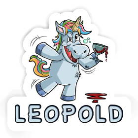 Sticker Wine Unicorn Leopold Image