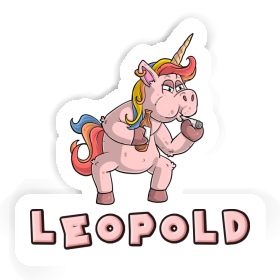 Sticker Leopold Smoking Unicorn Image