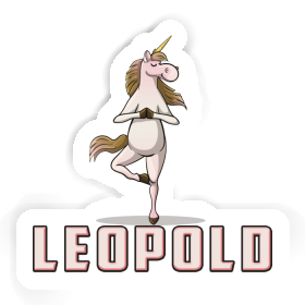 Leopold Autocollant Licorne de yoga Image