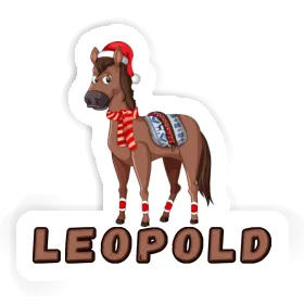 Autocollant Cheval de Noël Leopold Image