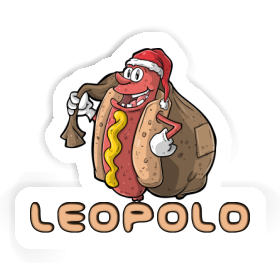 Aufkleber Weihnachts-Hotdog Leopold Image