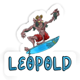 Sticker Leopold Surfer Image