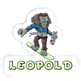 Snowboarder Sticker Leopold Image