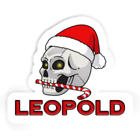 Autocollant Leopold Crâne de Noël Image