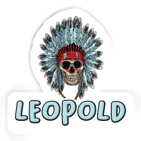 Sticker Leopold Indian Skull Image