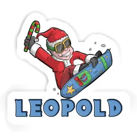 Leopold Sticker Christmas Snowboarder Image