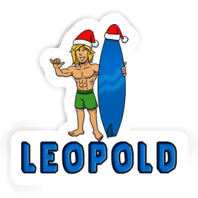 Leopold Sticker Christmas Surfer Image