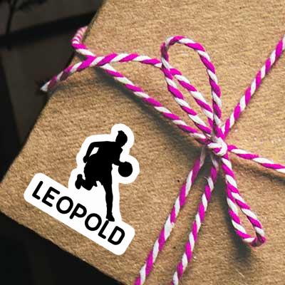 Joueuse de basket-ball Autocollant Leopold Laptop Image