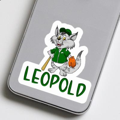 Sticker Leopold Baseball Cat Notebook Image