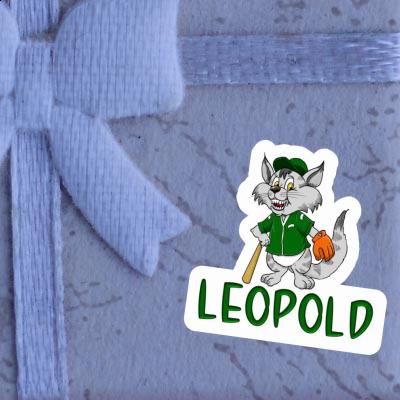 Sticker Leopold Baseball Cat Image