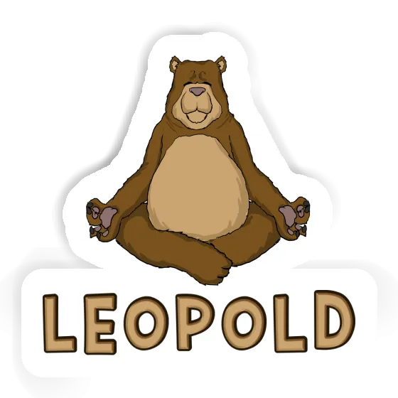 Sticker Leopold Yoga Bear Image