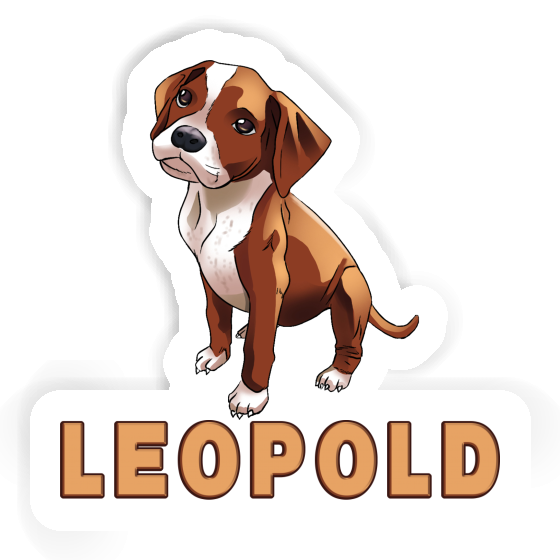 Sticker Boxer Dog Leopold Gift package Image