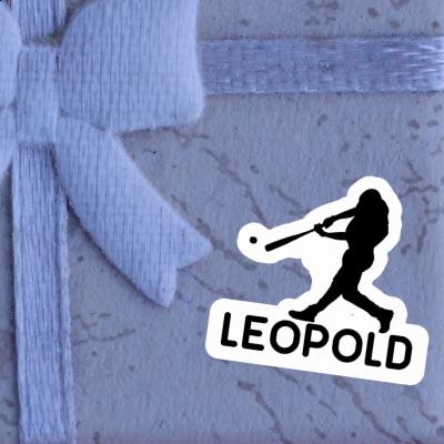 Sticker Leopold Baseball Player Notebook Image