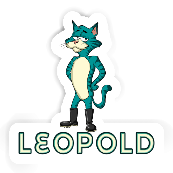 Sticker Standing Cat Leopold Notebook Image